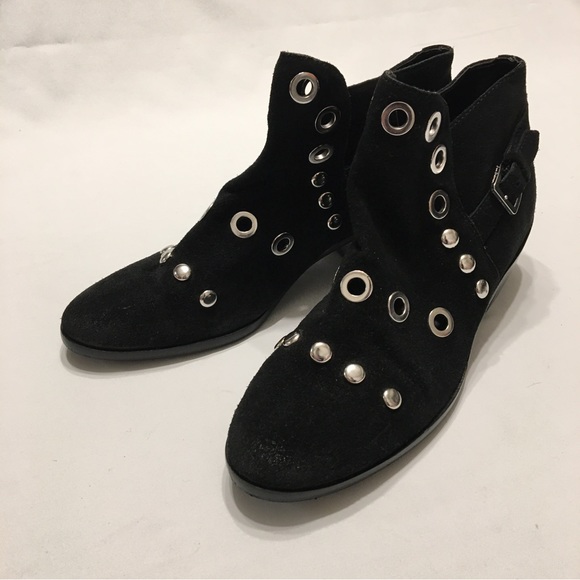 Sam Edelman Black Suede Studded Boots - Picture 13 of 15